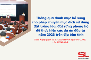 Thông qua danh mục bổ sung cho phép chuyển mục đích sử dụng đất trồng lúa, đất rừng phòng hộ để thực hiện các dự án đầu tư năm 2023 trên địa bàn tỉnh