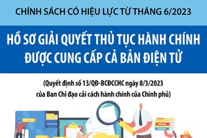 Từ 1/6/2023: Hồ sơ giải quyết thủ tục hành chính được cung cấp cả bản điện tử