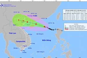 Bão số 1 sẽ ảnh hưởng trực tiếp tới đất liền vào chiều và tối 18/7