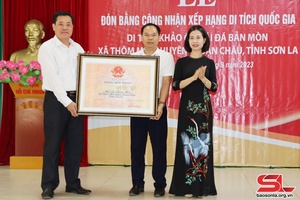Di tích khảo cổ Mái đá bản Mòn được công nhận xếp hạng Di tích Quốc gia 