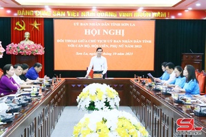 Hội nghị đối thoại giữa Chủ tịch UBND tỉnh với cán bộ, hội viên, phụ nữ năm 2023