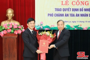 Công bố quyết định bổ nhiệm Phó Chánh án Tòa án nhân dân tỉnh Sơn La