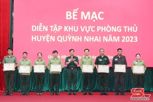 Diễn tập khu vực phòng thủ huyện Quỳnh Nhai đạt xuất sắc