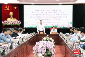 Ban Chỉ đạo Trung ương về phòng, chống tham nhũng tiêu cực làm việc với Ban Thường vụ Tỉnh ủy Sơn La