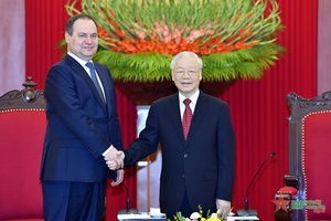 Tổng Bí thư Nguyễn Phú Trọng tiếp Thủ tướng Belarus