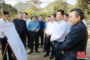 Bộ trưởng Bộ TN và MT kiểm tra thực địa khu vực đất có nguồn gốc nông, lâm trường tại huyện Mộc Châu
