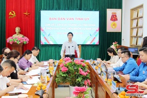 Ban Dân vận Tỉnh ủy làm việc với Ban Thường vụ Tỉnh đoàn về triển khai thực hiện nhiệm vụ năm 2024