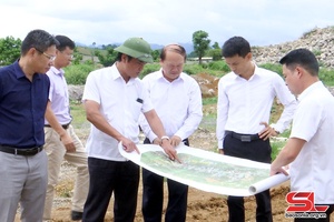 Đồng chí  Phó Chủ tịch UBND tỉnh kiểm tra tiến độ triển khai dự án đường giao thông tại huyện Mai Sơn

