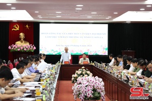 Đoàn công tác của Tiểu ban văn kiện Đại hội XIV của Đảng làm việc với Ban Thường vụ Tỉnh ủy Sơn La