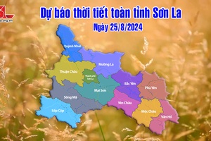 Dự báo thời tiết toàn tỉnh Sơn La ngày 25/8/2024