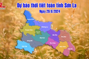 Dự báo thời tiết toàn tỉnh Sơn La ngày 29/8/2024