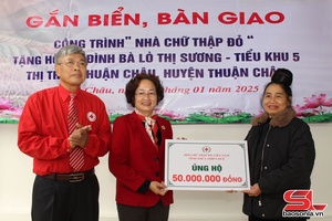 'Bàn giao “Nhà Chữ thập đỏ" cho hộ dân bị ảnh hưởng bởi thiên tai
