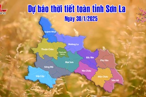 'Dự báo thời tiết toàn tỉnh Sơn La ngày 30/1/2025