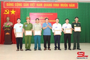 'Thuận Châu diễn tập phòng thủ dân sự ứng phó bão lũ và tìm kiếm cứu nạn