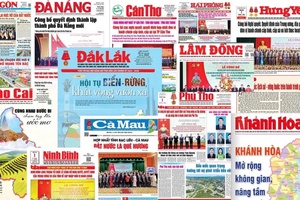 'Hình ảnh trang nhất báo Đảng địa phương xuất bản ngày 1/7 sau khi sáp nhập tỉnh, thành phố
