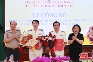 Thành lập Thi hành án dân sự tỉnh Sơn La và trao quyết định về công tác cán bộ