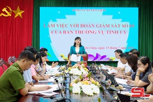 Đoàn giám sát số 05 của Ban Thường vụ Tỉnh ủy duyệt hồ sơ Đại hội Đảng bộ 6 xã