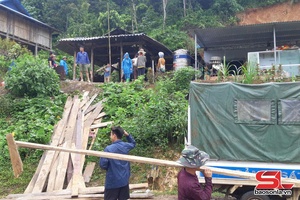 'Mường Giôn 4 hộ bị ảnh hưởng do mưa giông