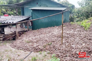 'Mưa lớn gây sạt lở đất tại xã Quỳnh Nhai