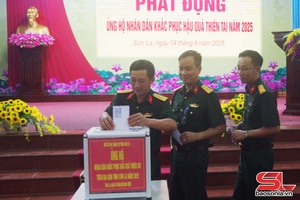 'Bộ CHQS tỉnh phát động quyên góp ủng hộ đồng bào bị thiên tai