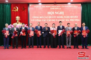 Công bố các quyết định, nghị quyết về công tác cán bộ tại các xã, phường