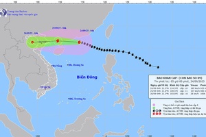 'Siêu bão số 9, giật trên cấp 17, cách Móng Cái (Quảng Ninh) 650km về phía đông