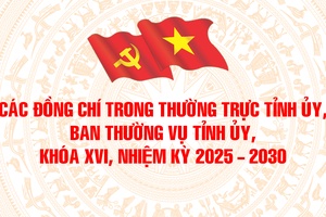 Các đồng chí trong Thường trực Tỉnh ủy, Ban Thường vụ Tỉnh ủy khóa XVI, nhiệm kỳ 2025 - 2030