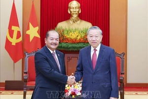 Tổng Bí thư Tô Lâm tiếp Đoàn đại biểu Đảng Nhân dân Cách mạng Lào