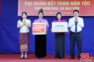 Đồng chí Phó Bí thư Thường trực Tỉnh ủy dự Ngày hội đại đoàn kết toàn dân tộc tại bản Nặm Ban