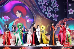 Chung kết Hoa hậu Du lịch Dân tộc Việt Nam năm 2025: Duyên dáng phần thi trình diễn áo dài