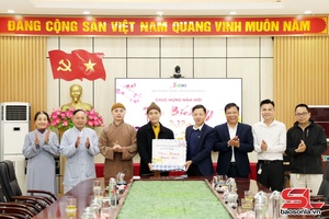 'Ban Trị sự Giáo hội Phật giáo Việt Nam tỉnh thăm, chúc Tết tại Báo và Phát thanh, truyền hình Sơn La