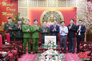 Đồng chí Chủ tịch UBND tỉnh thăm, chúc Tết Công an tỉnh