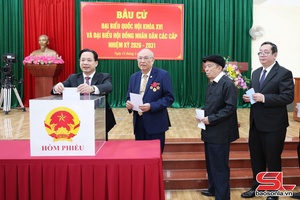 Đồng chí Bí thư Tỉnh ủy Sơn La dự khai mạc và thực hiện quyền công dân tại phường Tô Hiệu