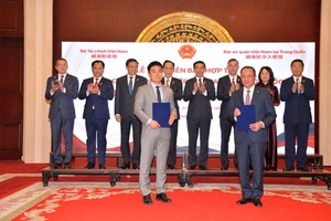 Lễ trao biên bản hợp tác giữa các doanh nghiệp Việt Nam – Trung Quốc