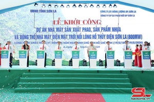 Khởi công xây dựng Nhà máy sản xuất phao, sản phẩm nhựa và động thổ Dự án điện mặt trời nổi lòng hồ thủy điện Sơn La
