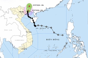Thời tiết ngày 5/7: Bão số 1 suy yếu dần, Quảng Ninh tiếp tục mưa rất to