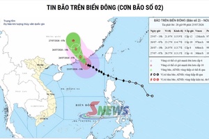 'Bão số 2 giữ cường độ, tiếp tục đổi hướng trước khi suy yếu dần