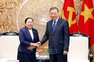 Tổng Bí thư, Chủ tịch nước Tô Lâm tiếp Trưởng ban Tổ chức Trung ương Đảng Nhân dân Cách mạng Lào