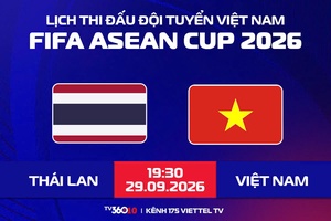 'Tin thể thao (29-9): Xem trực tiếp Việt Nam và Thái Lan trên kênh nào?