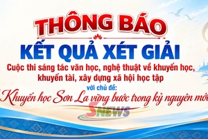 'Thông báo kết quả xét giải Cuộc thi sáng tác văn học, nghệ thuật về khuyến học, khuyến tài, xây dựng xã hội học tập với chủ đề: “Khuyến học Sơn La vững bước trong kỷ nguyên mới”