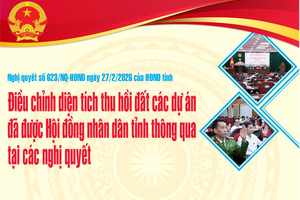 'Điều chỉnh diện tích thu hồi đất các dự án đã được Hội đồng nhân dân tỉnh thông qua tại các nghị quyết
