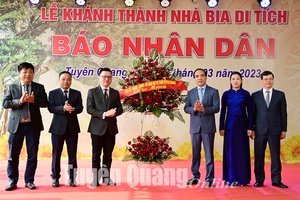 Khánh thành Nhà bia di tích Báo Nhân Dân tại xã Kim Quan
