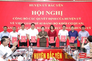 Huyện ủy Bắc Yên công bố 23 quyết định thành lập các chi bộ cơ sở trực thuộc Huyện ủy