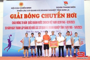 Giải bóng chuyền hơi chào mừng 58 năm Ngày thành lập Đảng bộ Khối các cơ quan và doanh nghiệp tỉnh