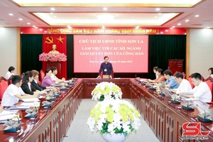 Chủ tịch UBND tỉnh làm việc với các sở, ngành giải quyết đơn của công dân