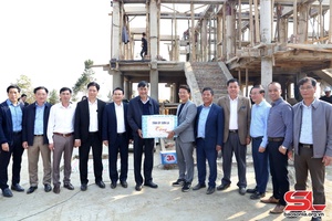 Đồng chí Bí thư Tỉnh ủy kiểm tra tiến độ xây dựng Đền thờ Liệt sĩ tại Khu lịch sử - Văn hóa đèo Pha Đin