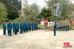 Huấn luyện điểm dân quân tự vệ xã Mường Giàng năm 2024