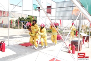 'Yên Châu tổ chức Hội thi nghiệp vụ chữa cháy và cứu nạn, cứu hộ