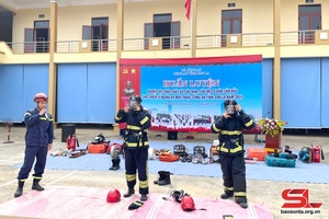 'Huấn luyện nghiệp vụ chữa cháy và cứu nạn, cứu hộ cho chiến sĩ nghĩa vụ 2024