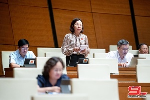 Đoàn ĐBQH tỉnh Sơn La thảo luận tại phiên họp toàn thể tại Hội trường

